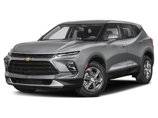 silver 2023 chevy blazer front left angle view